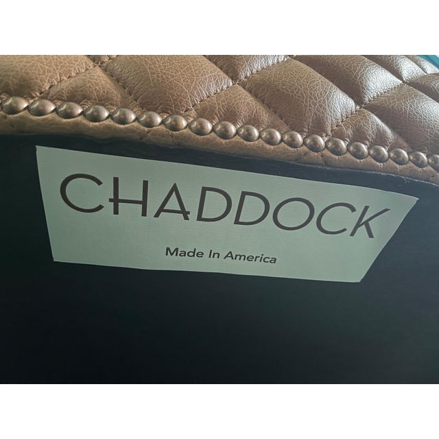 Contemporary Custom-Made Winston Chair in Quilted Caramel Leather by Chaddock For Sale - Image 3 of 6