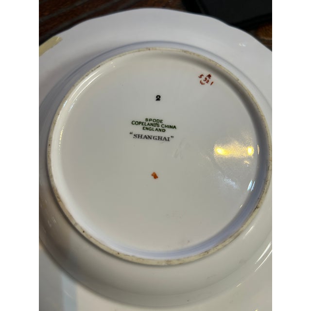 Ceramic Handpainted Flower Butterflies Theme Round Scalloped Edge Shape Porcelain Plate For Sale - Image 7 of 7