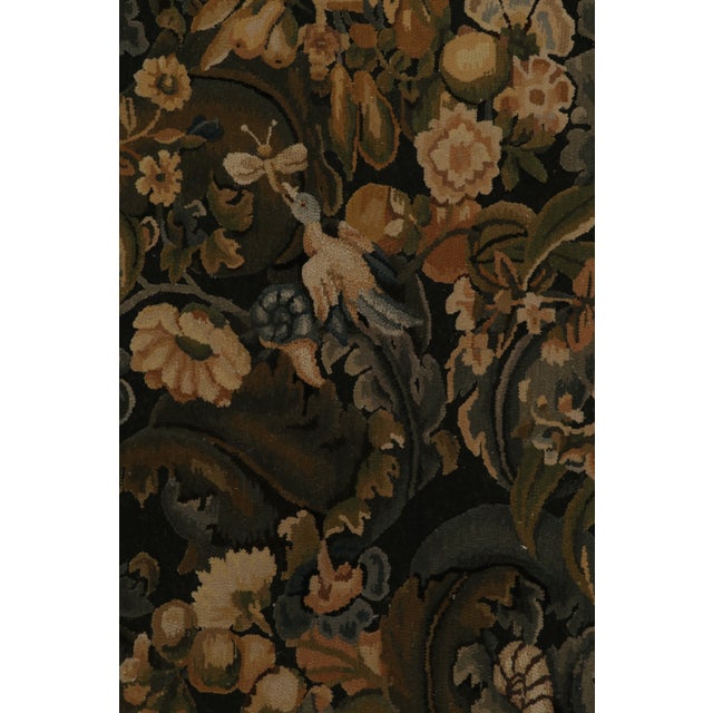 Green Rug & Kilim’s Tudor Style Rug in Green, Blue & Beige Botanical Pictorial Pattern For Sale - Image 8 of 9