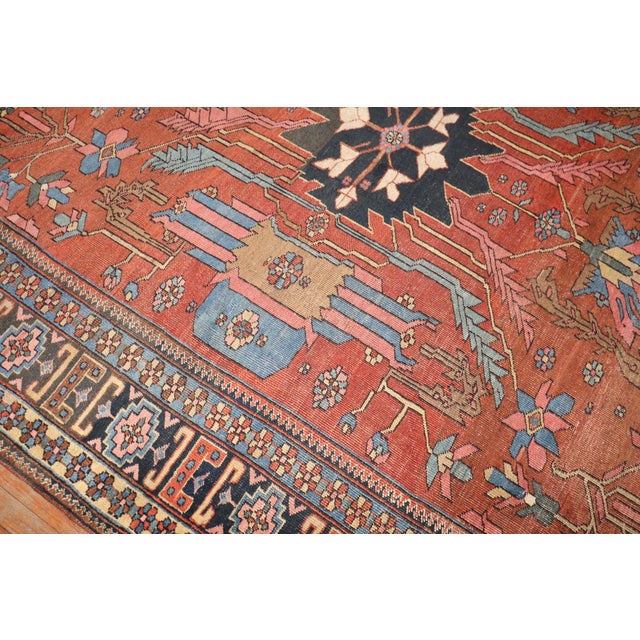 Textile Antique Zabihi Collection Persian Heriz Rug For Sale - Image 7 of 12