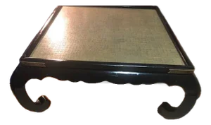 Etching Chinese Writing on Brass and Black Chinoiserie Coffee Table