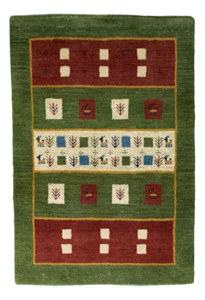 Hand-Knotted Gabbeh Nomad Rug in Wool
