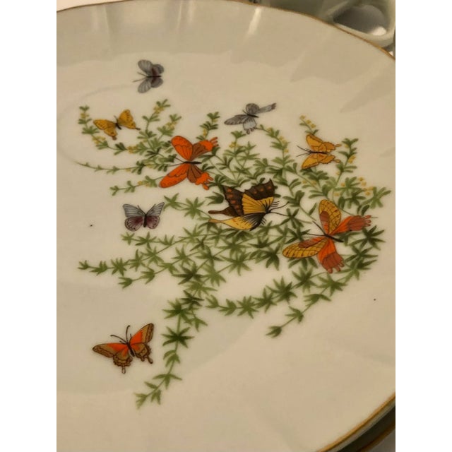 Vintage "Butterfly" Shafford Porcelain Tea Cups and Dessert Plates Set