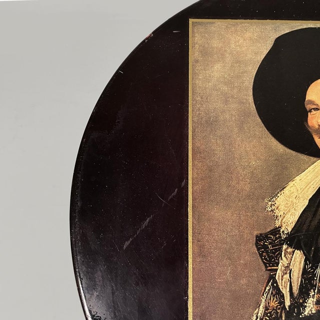 Mid-Century Modern Italian Coffee Table in Brass and Wood Top with Portrait, 1950s For Sale - Image 6 of 16