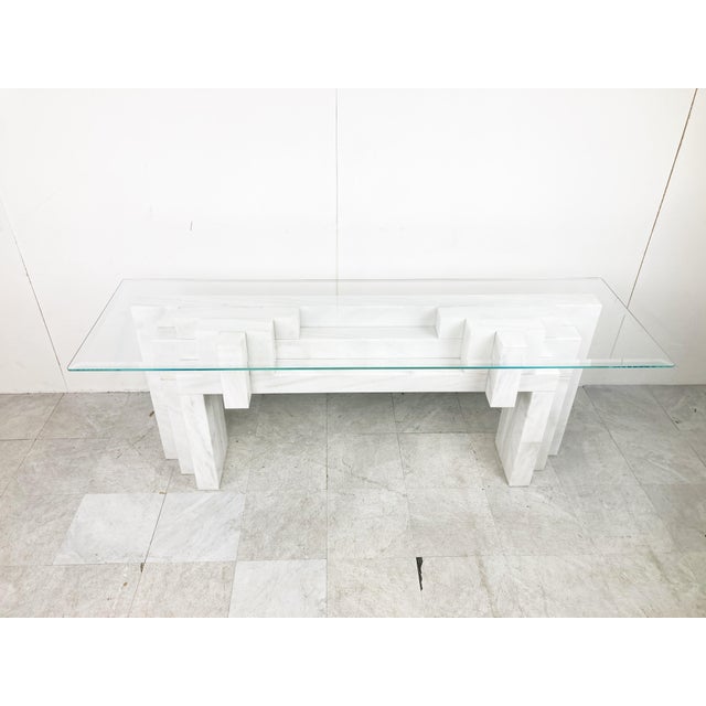 Marble Console Table, 1980s For Sale - Image 3 of 10
