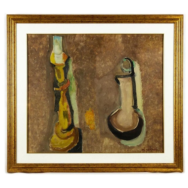 Mario Asnago, Elements of Composition, Oil on Canvas, 1960s For Sale - Image 4 of 4