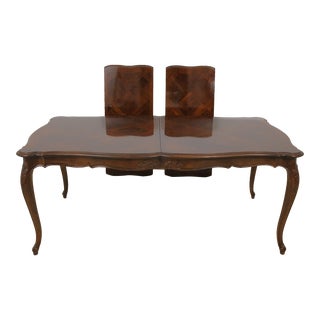 Henredon French Style Walnut Dining Room Table For Sale