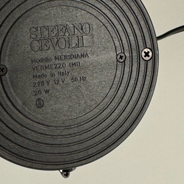 Metal Glossy Black Meridiana Halogen Desk Lamp by Stefano Cevoli for Vermezzo, Italy, 1980s For Sale - Image 7 of 8