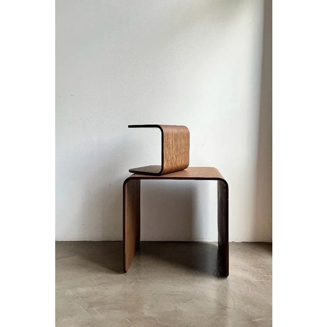 Children's Desk with Stool in Curved Wood, 2010s, Set of 2 For Sale - Image 6 of 7