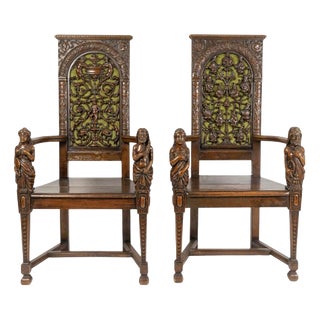 19th Century Neo-Renaissance Armchairs, 1860s For Sale