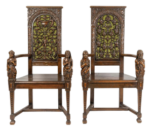 19th Century Neo-Renaissance Armchairs, 1860s