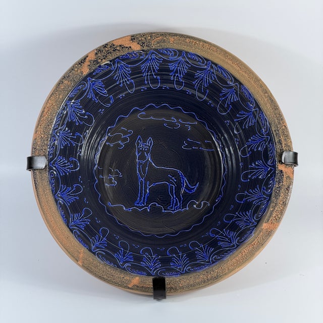 Spanish Hand-Painted Ceramic Lebrillo with Dog For Sale - Image 13 of 13