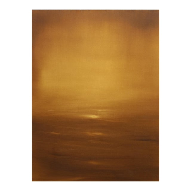 Golden Hour - Original Abstract Landscape Oil Painting on Canvas by Mark Acetelli For Sale