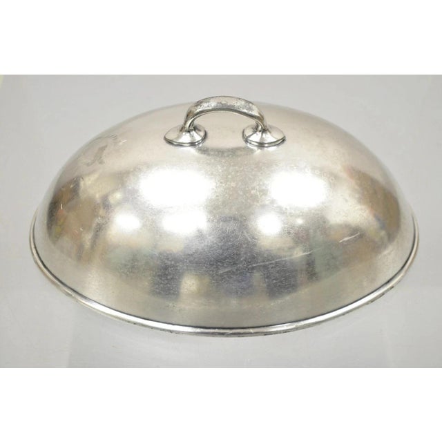 Traditional Antique Lexington Silver Plated Edwardian Oval Small Serving Platter Lid Dome For Sale - Image 3 of 11