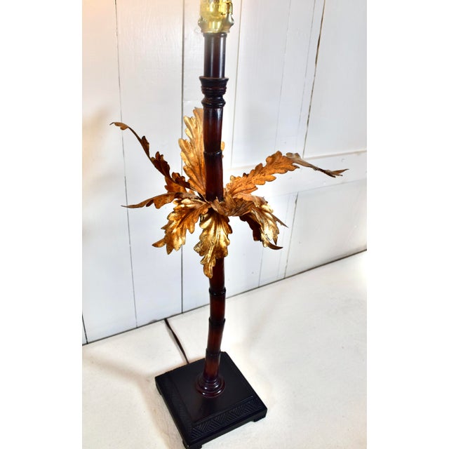 Vintage Maitland Smith Palm Tree Table Lamps, Gold Gilt, 1990s For Sale - Image 9 of 10