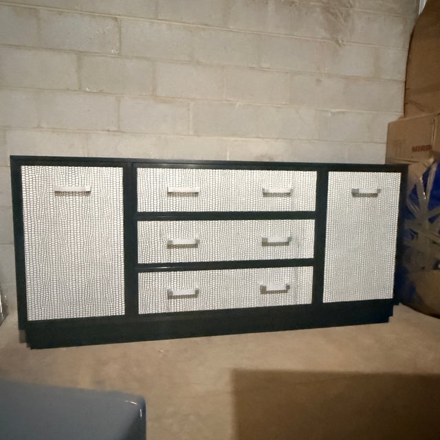 Kindel Embossed Leather Credenza For Sale - Image 10 of 11