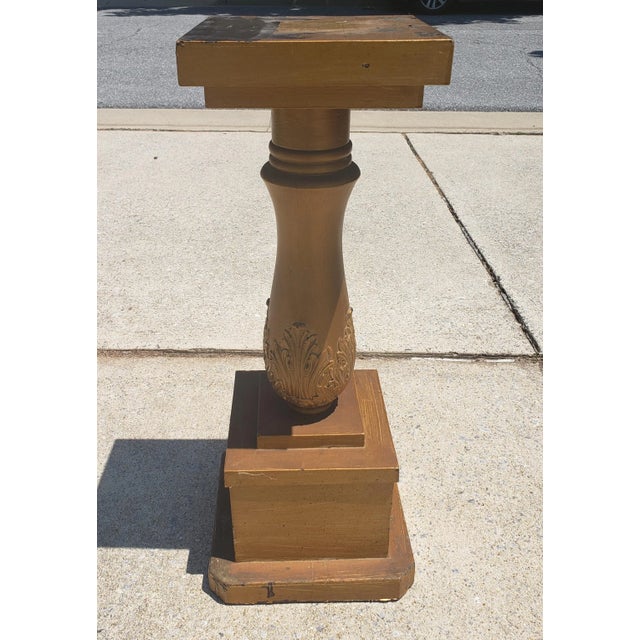 Late 19th Century Late Victorian Giltwood Column Pedestal / Plant Stand For Sale - Image 5 of 10