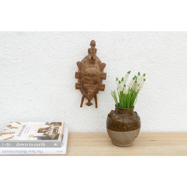 Wood Storytelling Guardian African Mask For Sale - Image 7 of 7