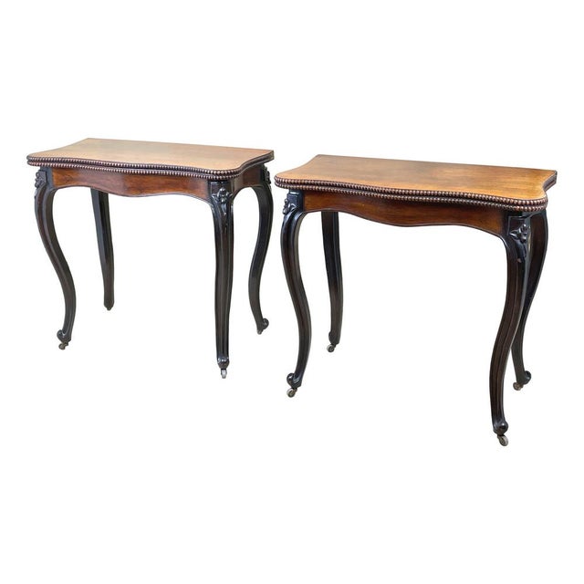19th Century Rosewood Card Tables, 1860, Set of 2 For Sale - Image 15 of 15