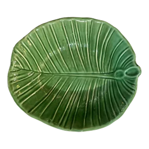 1950s Large Vintage Green Roscher & Co. Leaf Design Dish/Platter
