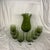 These are vintage Sasaki Coronation Line Dark Green Juice/Cocktail Glasses featuring a distinct deep avocado green bowl...