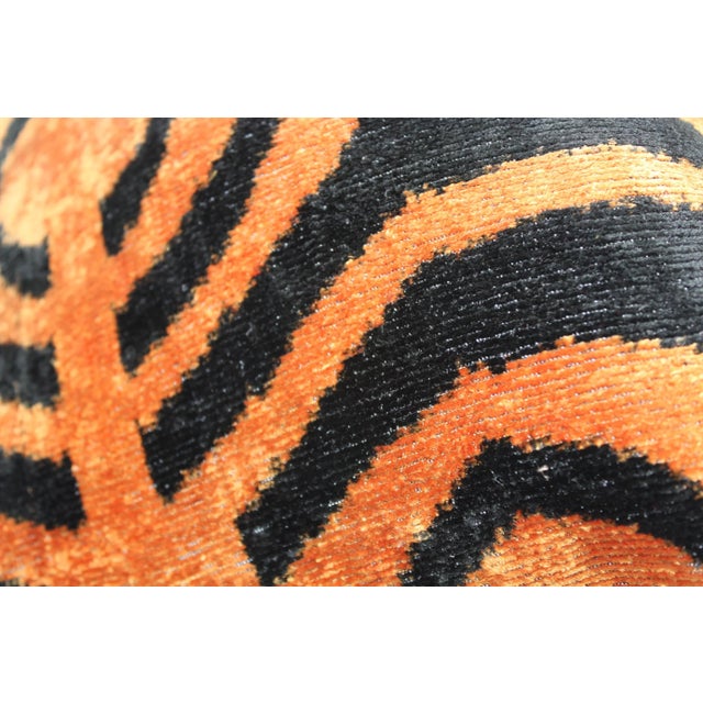 Contemporary Tiger Print Silk Velvet Handmade Pillow For Sale - Image 4 of 11