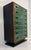 1950s Italian Chest of Drawers in Emerald Green Parchment and Walnut with Black Details, 1950s For Sale - Image 5 of 15