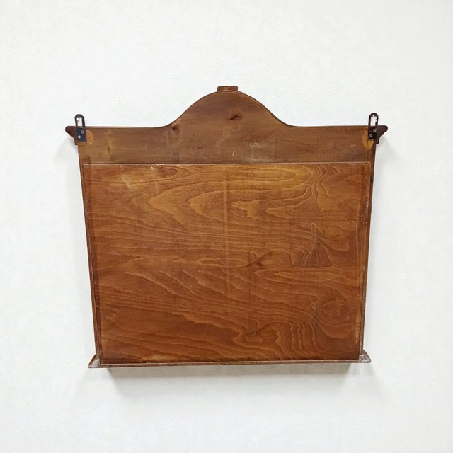 Wood Vintage Victorian Walnut Wall Hanging Arch-Top Display Cabinet, 1920s For Sale - Image 7 of 9