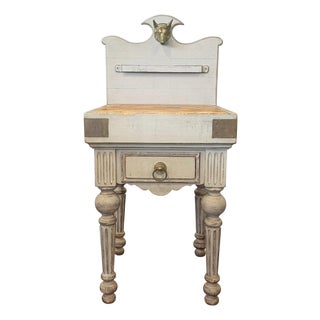 Early 20th Century French Provincial Butcher's Block With Brass Details For Sale