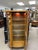 Wood Antique Tiger Oak, Lighted Curio Cabinet, Four Glass Shelves, Hand Carved, Glass Door For Sale - Image 7 of 13