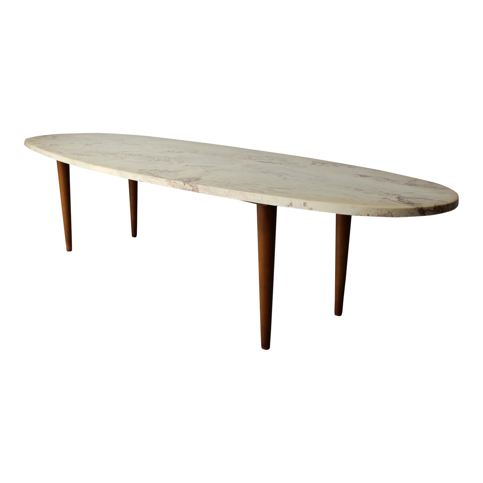 MidCentury Surfboard Travertine Coffee Table Chairish