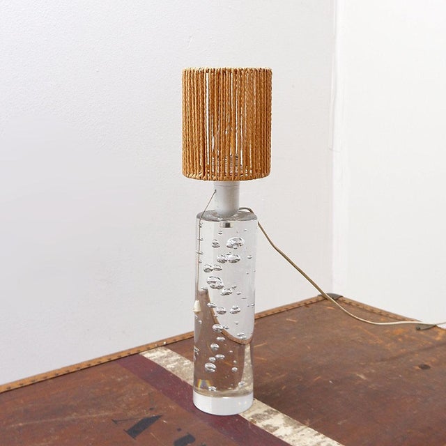 Glass Lamp with Air Bubbles Pattern, 1975 For Sale - Image 9 of 9
