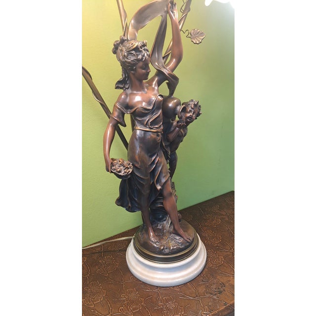 Vintage Table Lamp with Sculptures, 1975 For Sale - Image 6 of 9