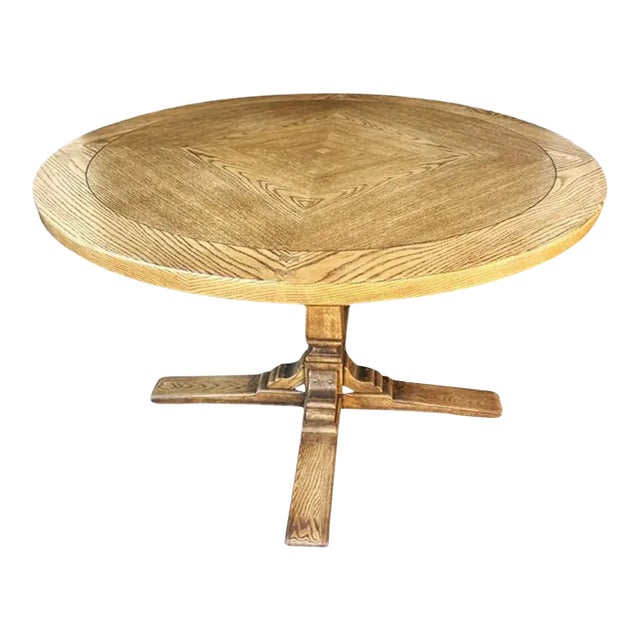 Romweber 48" Round Viking Oak Table - Vintage Mid 20th Century For Sale