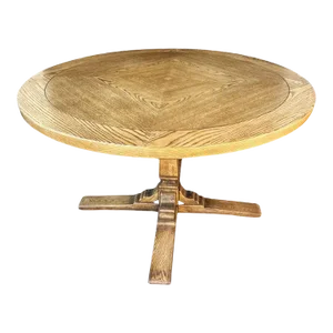 Romweber 48" Round Viking Oak Table - Vintage Mid 20th Century