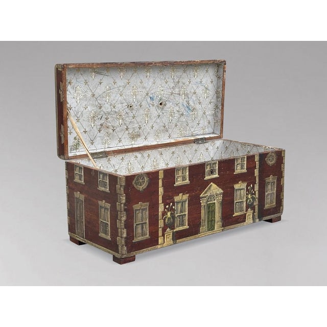 Antique Oak Painted Country Box, 1840 For Sale - Image 4 of 9