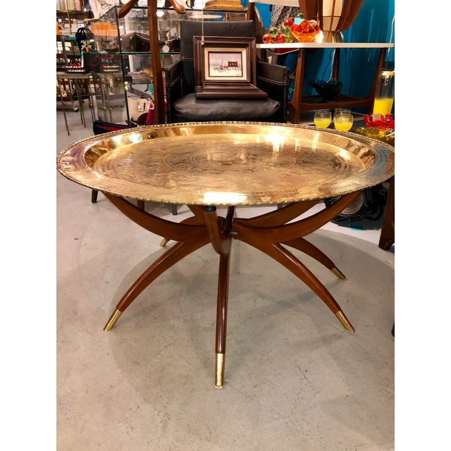 1950s Mid-Century Modern Brass Tray Table For Sale - Image 13 of 13