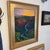 Original gouache painting on panel by Joanna Overkamp, titled “Beneath the Setting Sun.” (20th Century) The painting is...