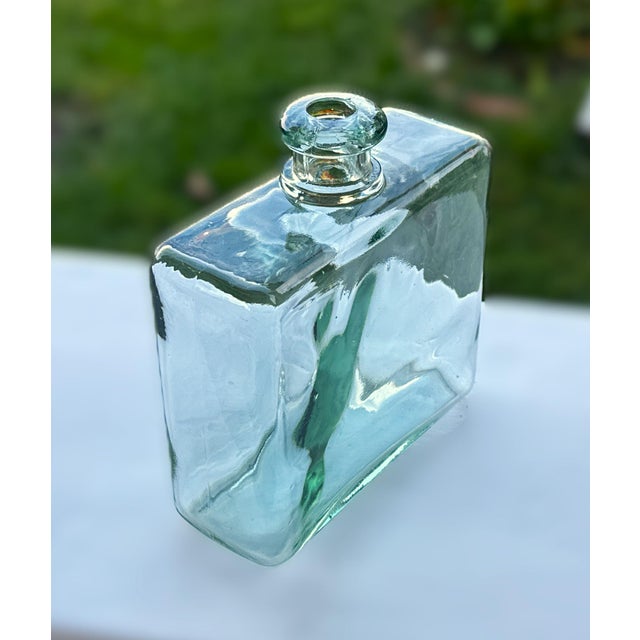 Vintage Green Glass Decanter For Sale - Image 4 of 7