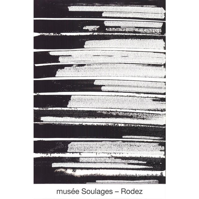 1990s Pierre Soulages 'Ink on Paper, 1995' Abstract Offset Lithograph For Sale - Image 5 of 5