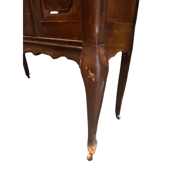 Wood Antique Queen Anne Style Walnut Display Cabinet Bookcase Curio, C. 1920s For Sale - Image 7 of 13