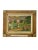 Charming chateau and garden scene painting. In original hand made frame with gold stars at each corner. Features a lovely...