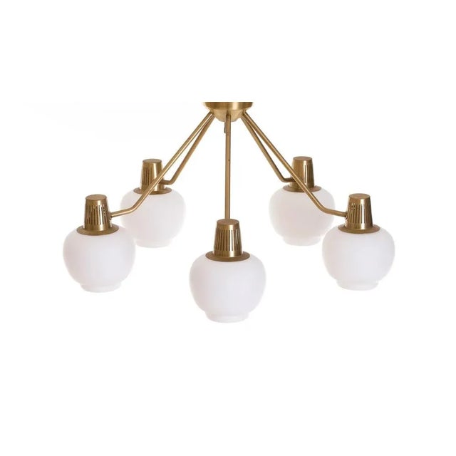 1950s Brass Ceiling Lamp attributed to Hans Bergström, Sweden, 1950s For Sale - Image 5 of 8