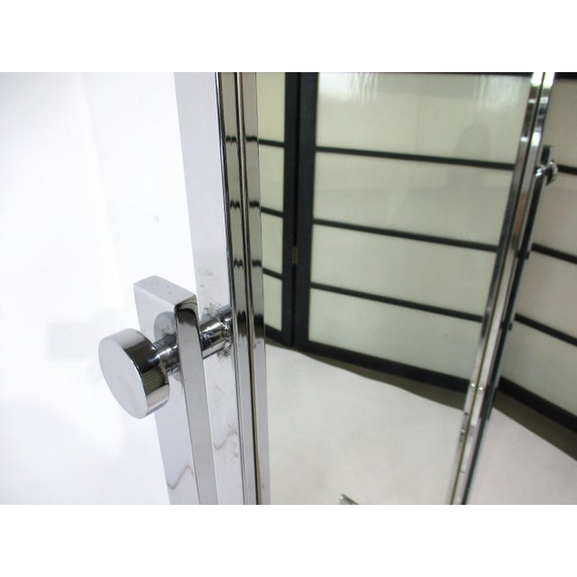 Metal Full Length Rolling Chrome 2 Sided Dressing Mirror For Sale - Image 7 of 9
