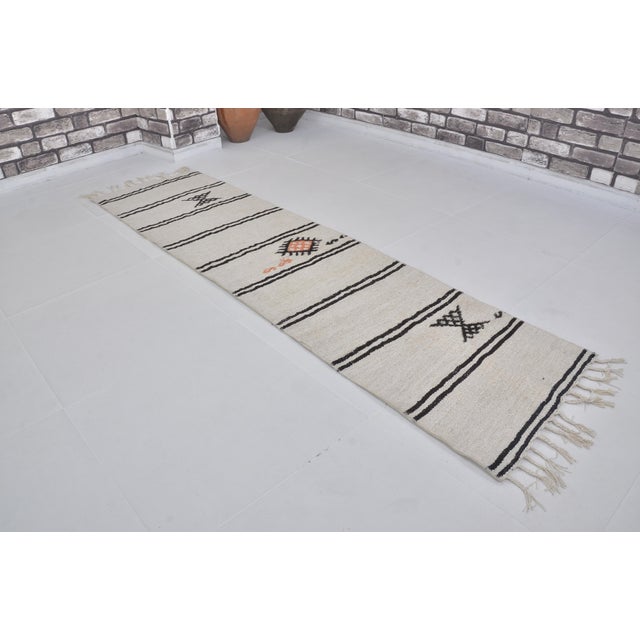 Organic Vintage Hemp Kilim Runner For Sale - Image 4 of 10
