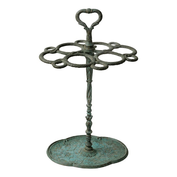 Vintage Brass Umbrella Stand, 1930s For Sale