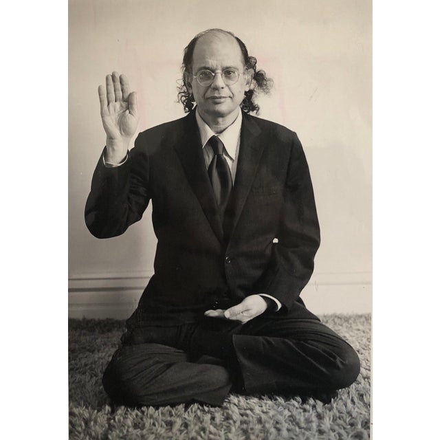 Jan Herman, Original Vintage Silver Gelatin Photograph of Poet Allen Ginsberg in Yoga Pose, 1980 For Sale
