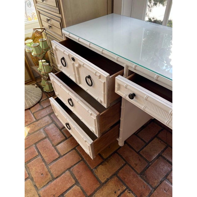 Drexel Kensington Faux Bamboo Desk For Sale - Image 14 of 18