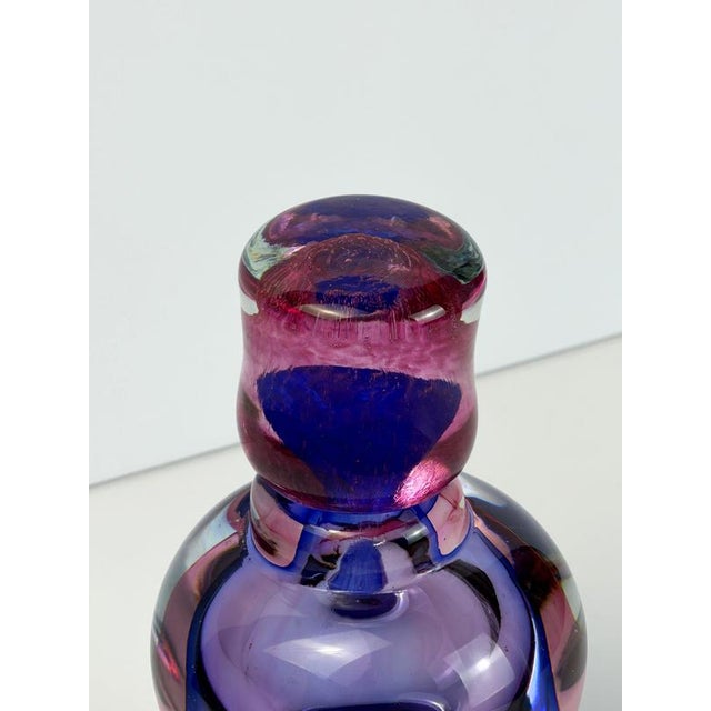 Purple and Fuchsia Sommerso Murano Glass Decanter, 1980s For Sale - Image 4 of 11
