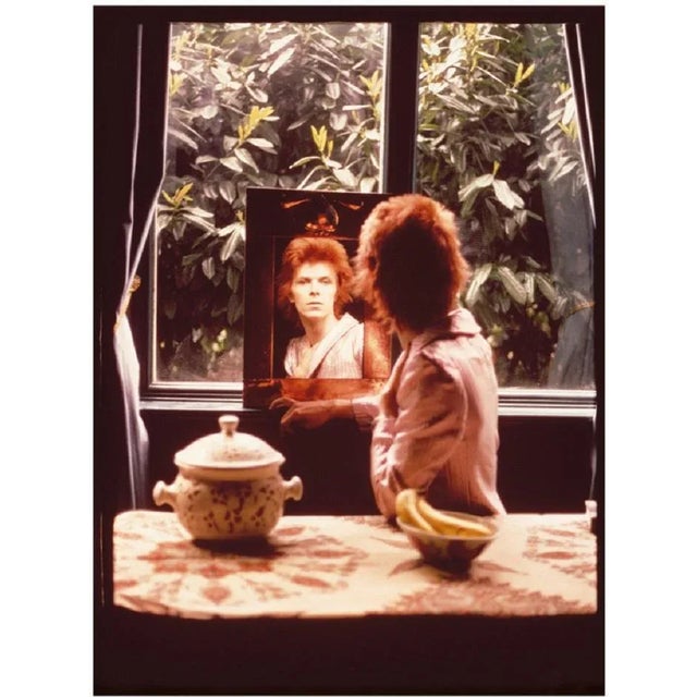 Bowie In The Mirror - Limited Edition Mick Rock Estate Print David Bowie looking into a mirror at Haddon Hall, Beckenham...